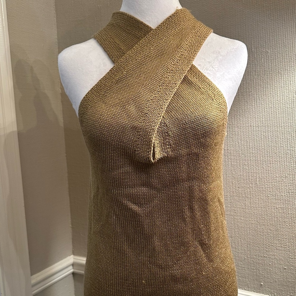 Brochu Walker Ina wrap tank. Size: Small.  Gold.